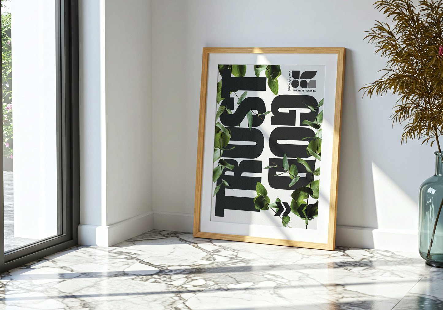 Trust God - Stay The Course - Typography Christian Art Print