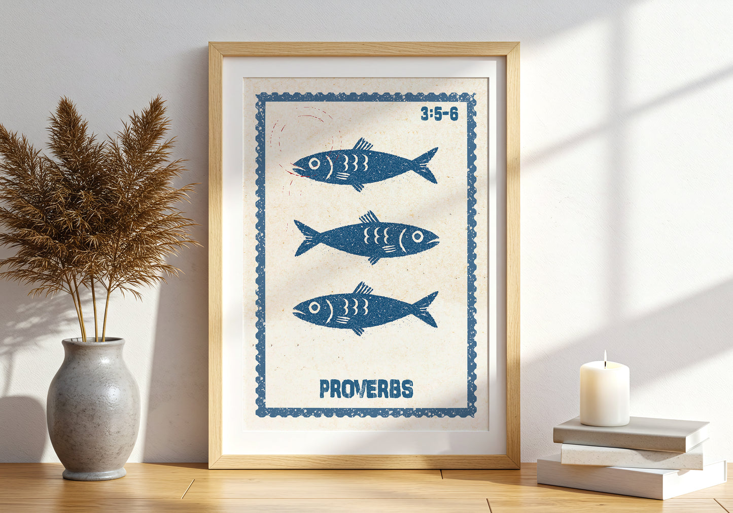 Sardine BoHo Stamp Christian Wall Art Print