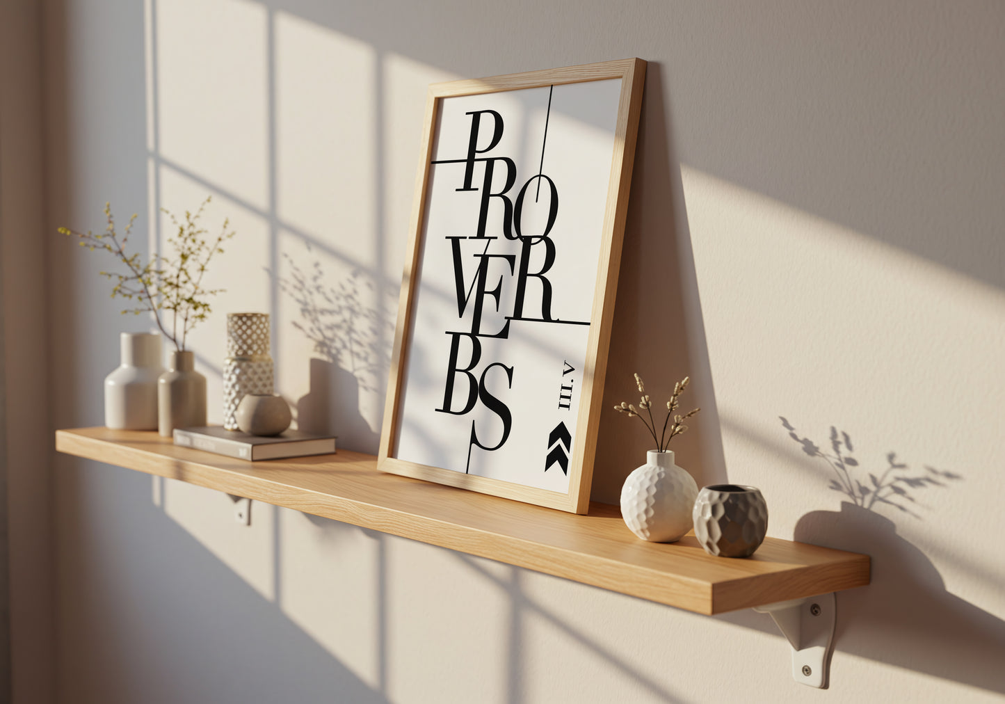 Proverbs 3:5 Typography Christian Wall Art Print