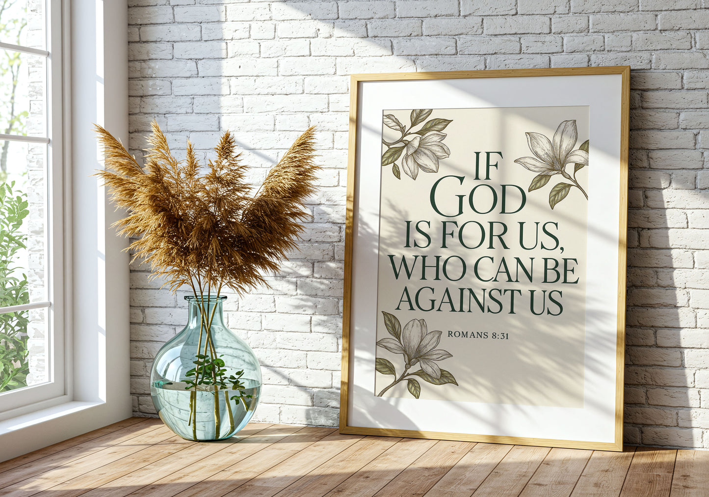 Romans 8:31 Christian Art Print