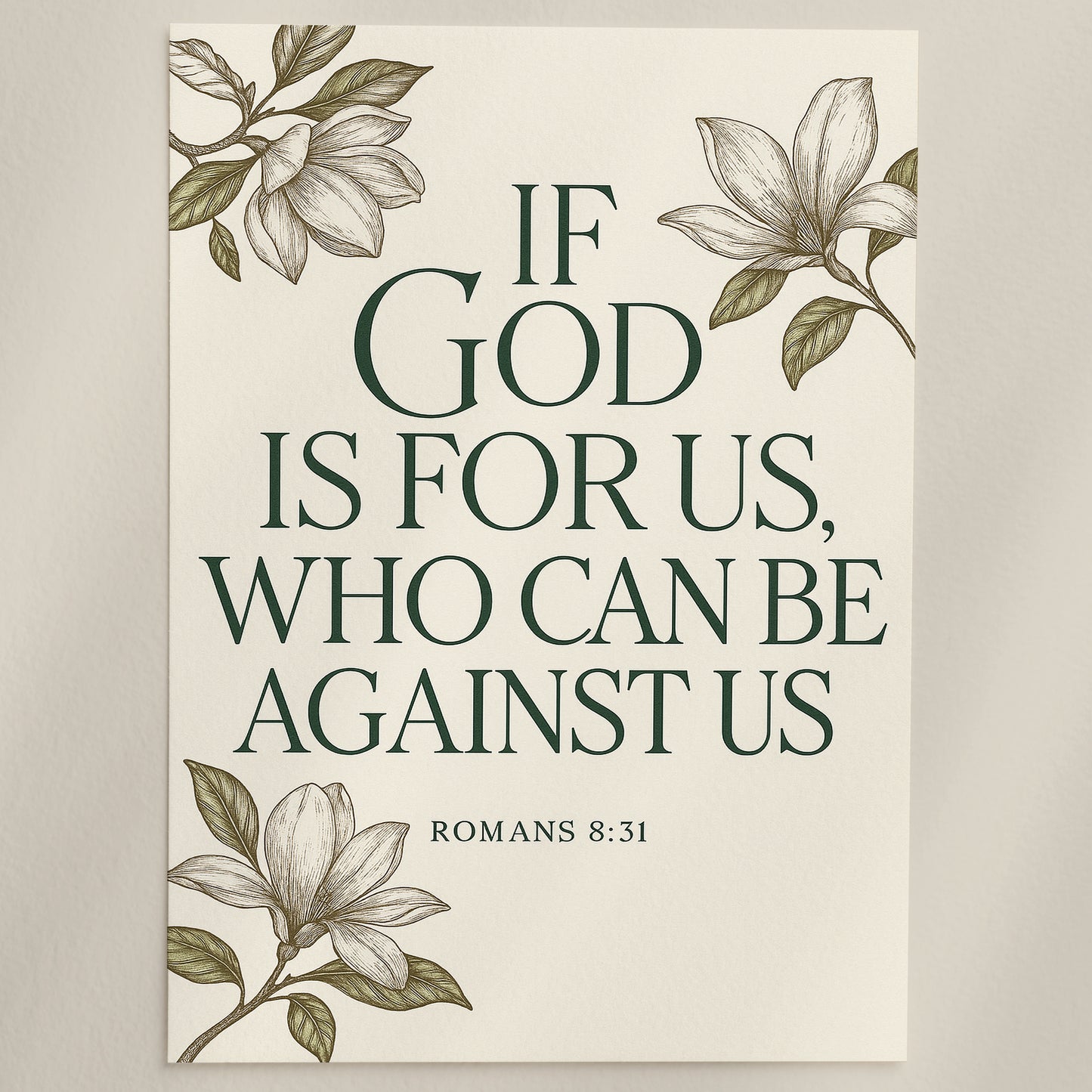 Romans 8:31 Christian Art Print