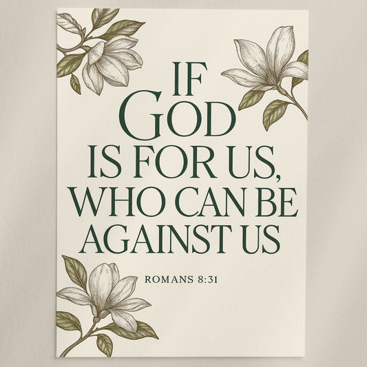 Romans 8:31 Christian Art Print