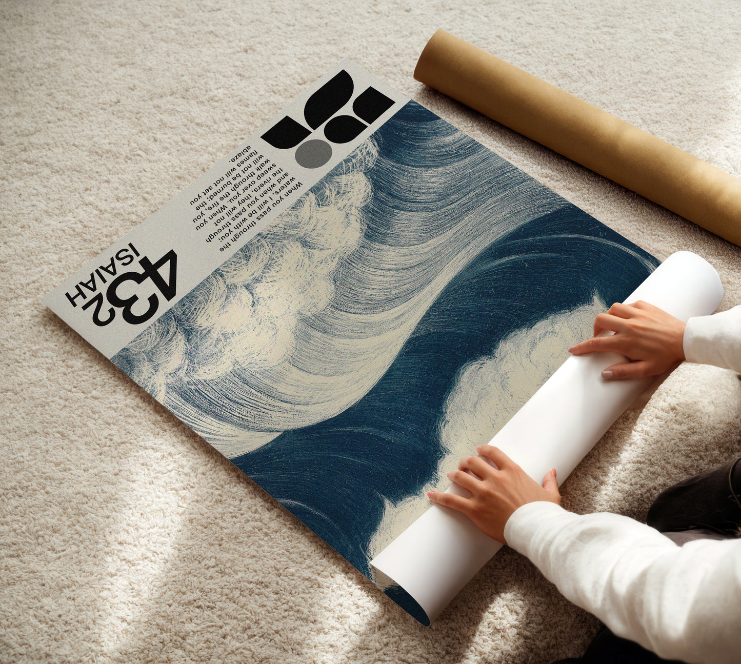 Isaiah 43:2 Wave Christian Wall Art Print