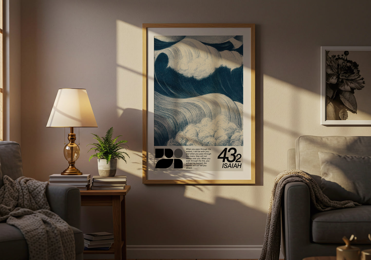 Isaiah 43:2 Wave Christian Wall Art Print