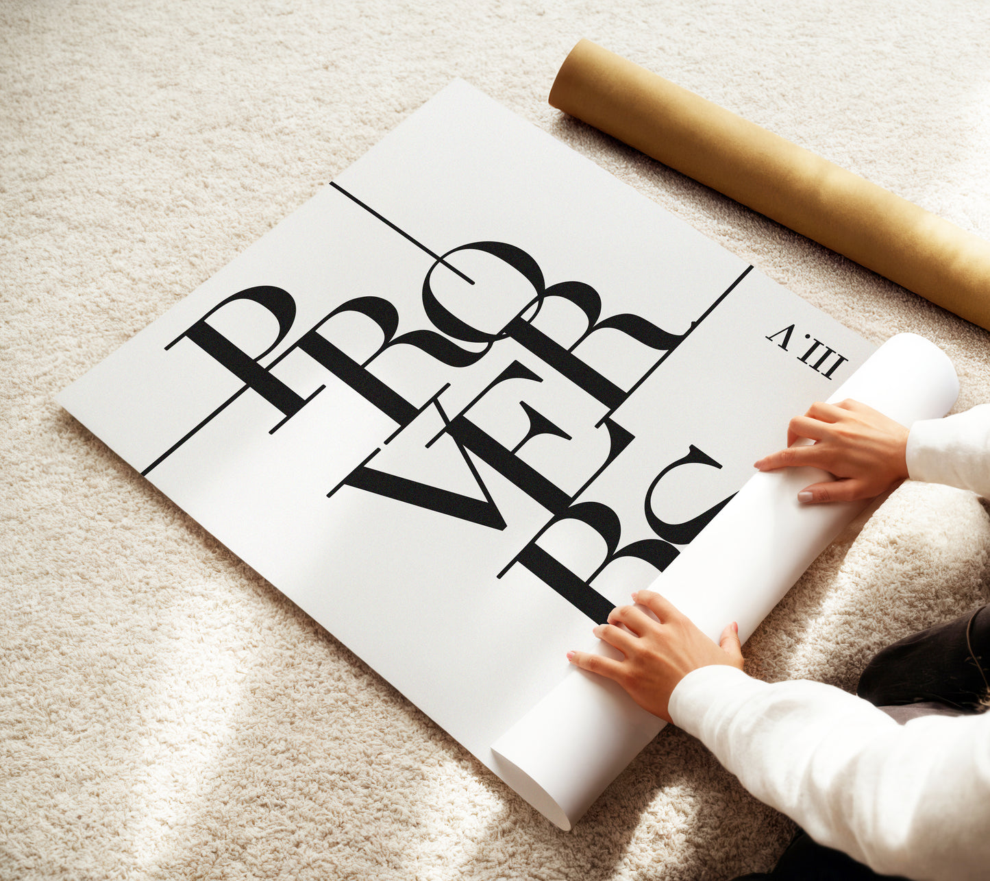 Proverbs 3:5 Typography Christian Wall Art Print