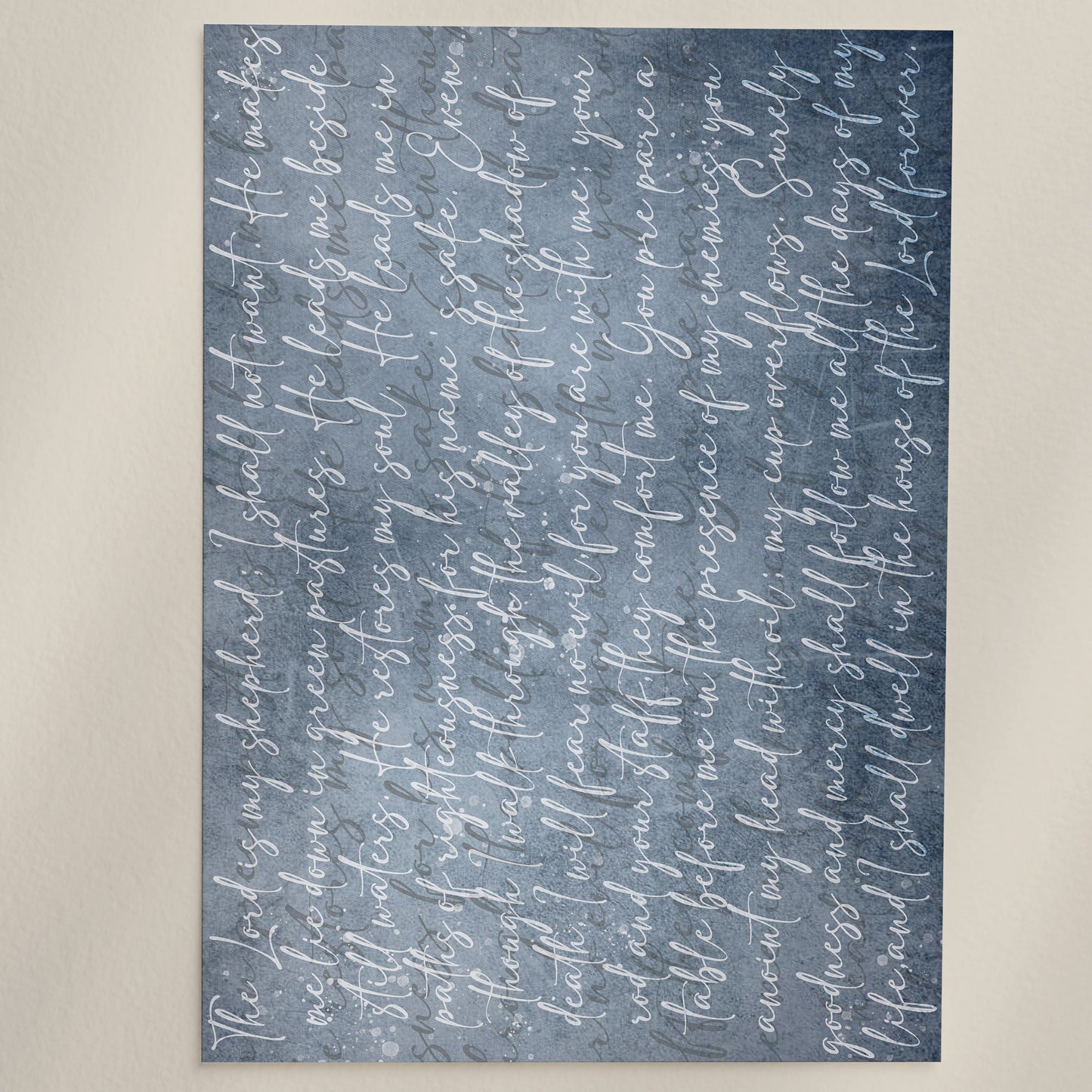 Psalm 23 Script Christian Wall Art Print
