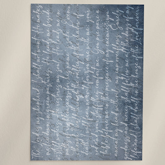 Psalm 23 Script Christian Wall Art Print
