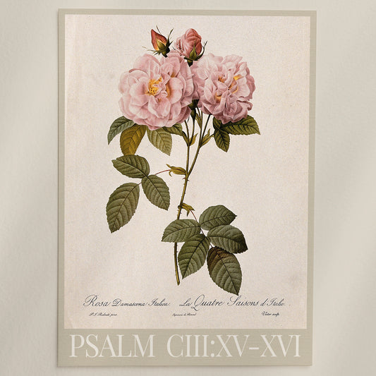 Psalm 103:15-16 Vintage Flower Christian Wall Art Decor
