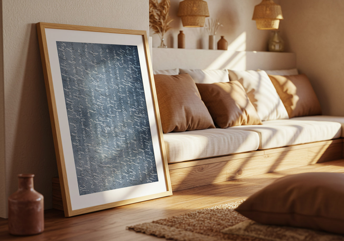 Psalm 23 Script Christian Wall Art Print